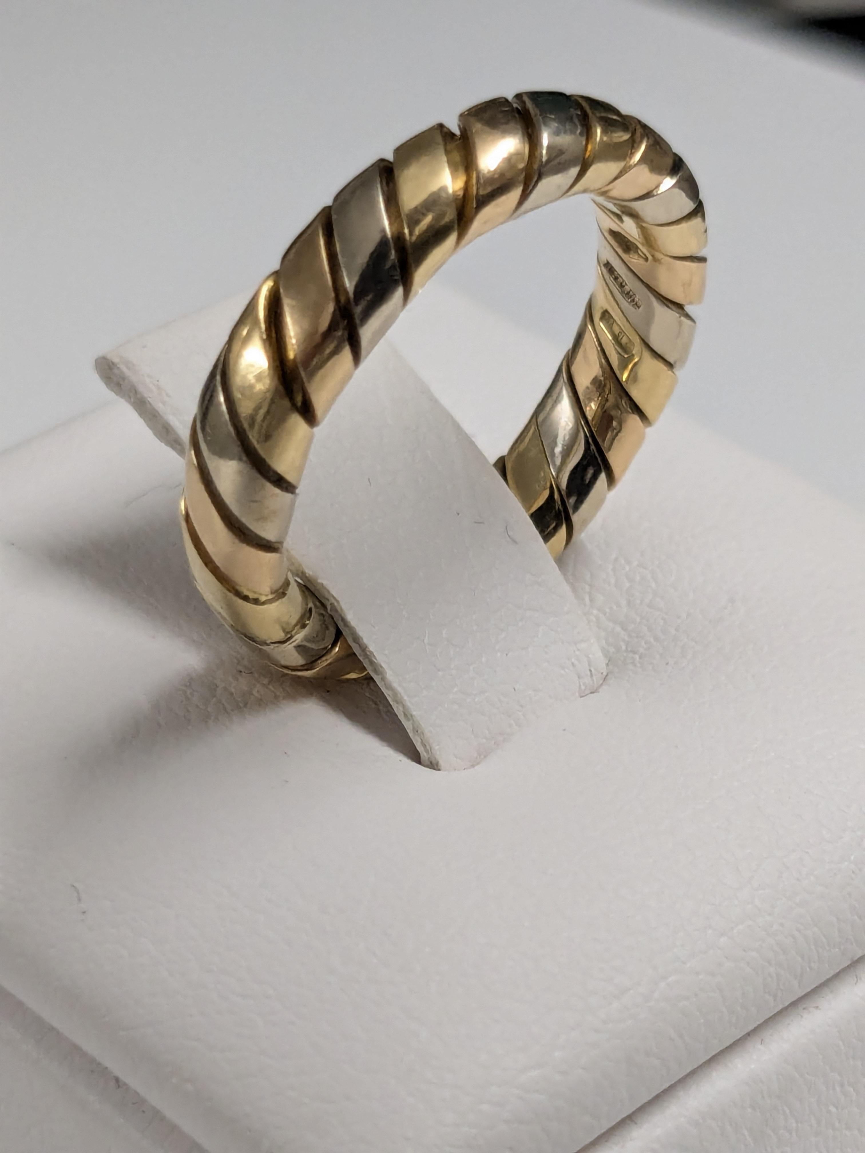Anello Tubogas in oro giallo/rosa/bianco 18kt in vendita 5