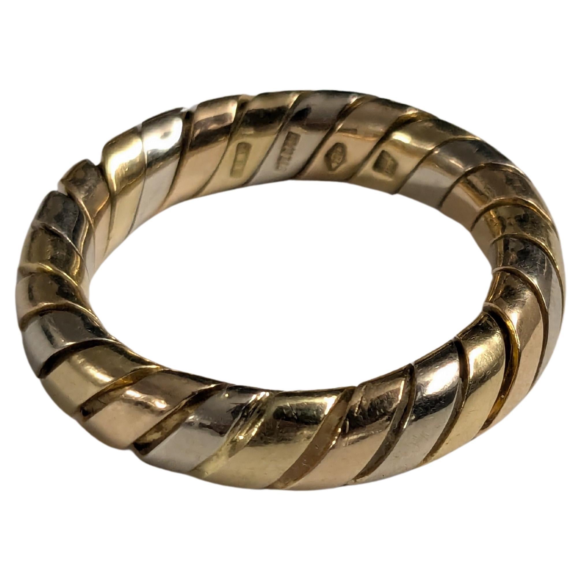 Anello Tubogas in oro giallo/rosa/bianco 18kt in vendita