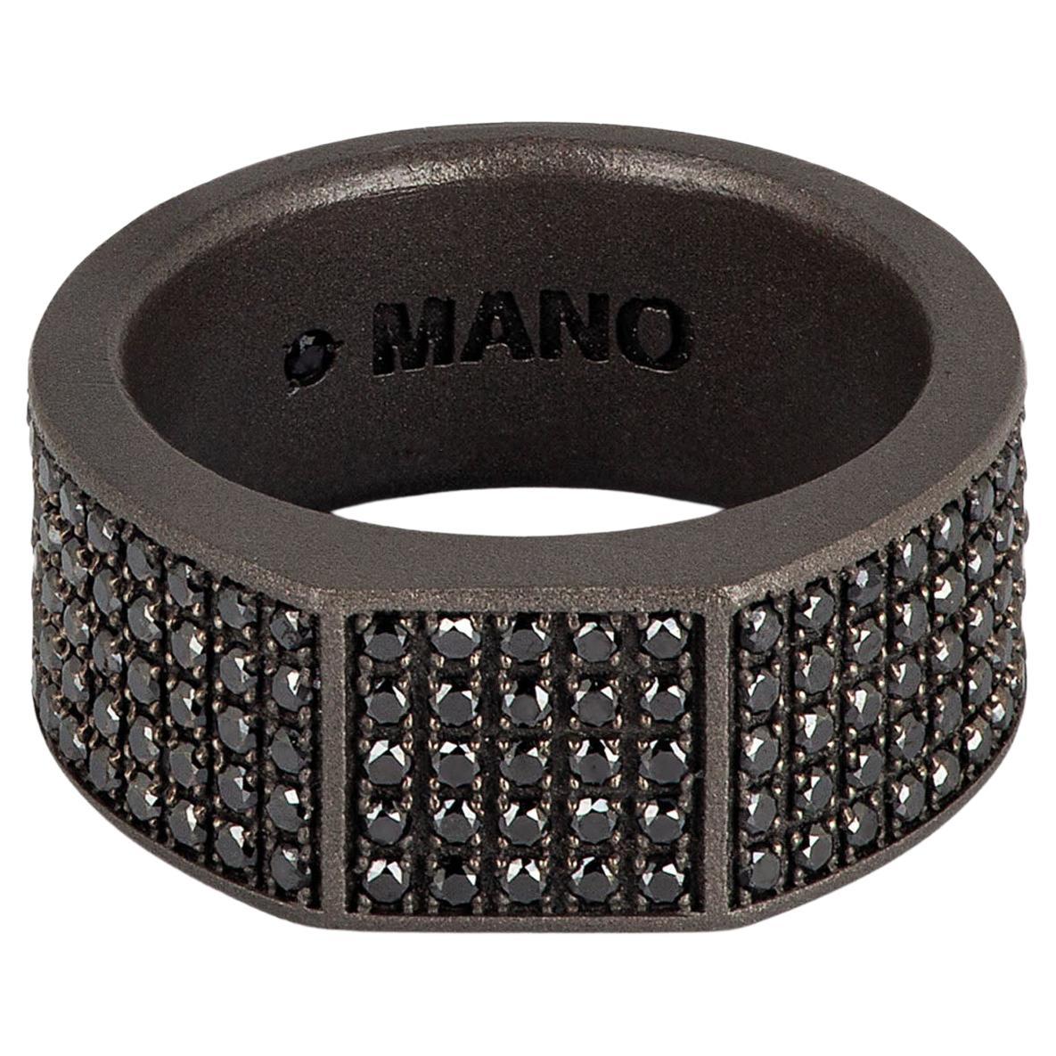 Anello uomo MANO J in titanio e diamanti black 2.25 carati misura 64 mm