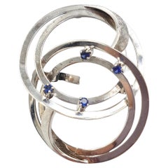 Made in Italy optical style vintage ring in 18k white gold