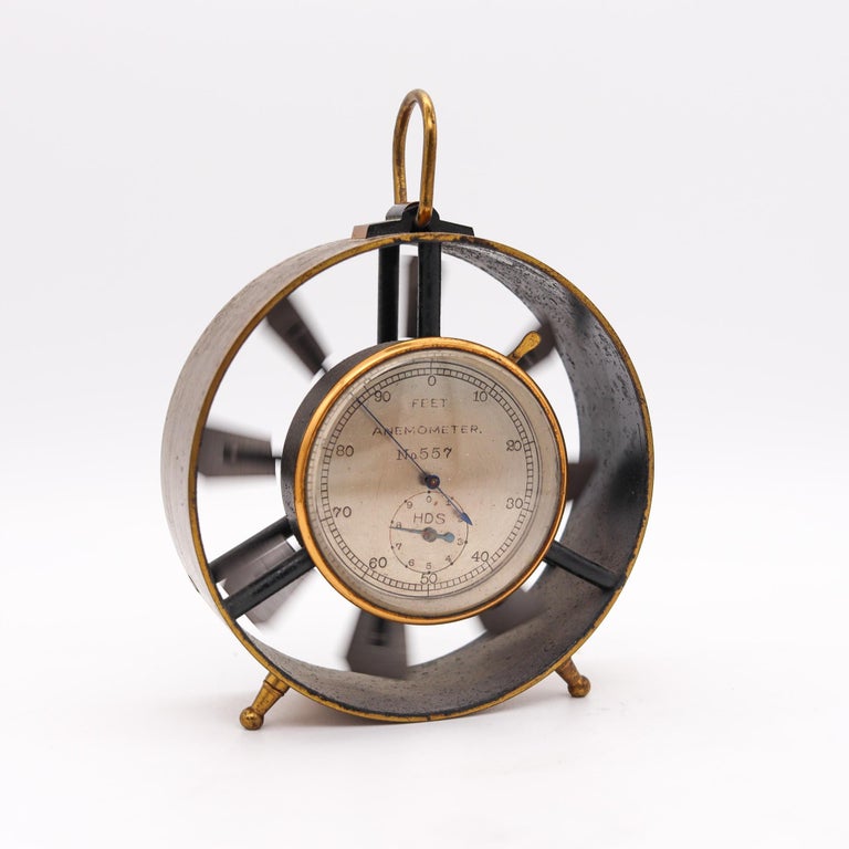 Anemometer 1950 Coal Mining Vintage Science Equipment in Brass and Steel For Sale at 1stDibs