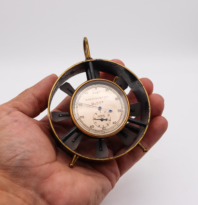 Anemometer 1950 Coal Mining Vintage Science Equipment in Brass and Steel For Sale at 1stDibs