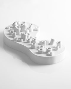 'Anemone III', Bright Wall or Table Lamps in White Glazed Earthenware