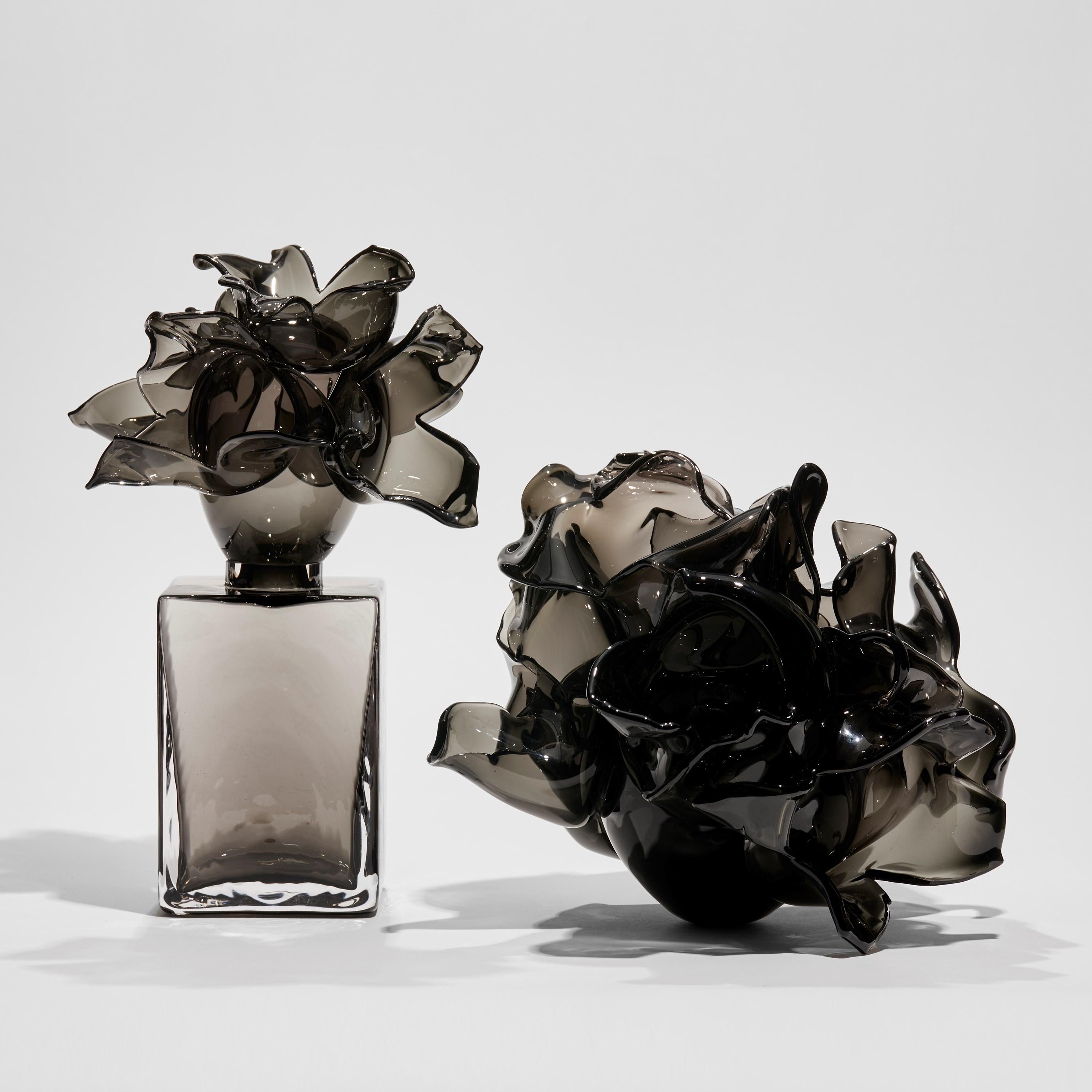 Swedish Anemone in Grey, a limited edition Sculpted Glass Artwork by Lena Bergström For Sale