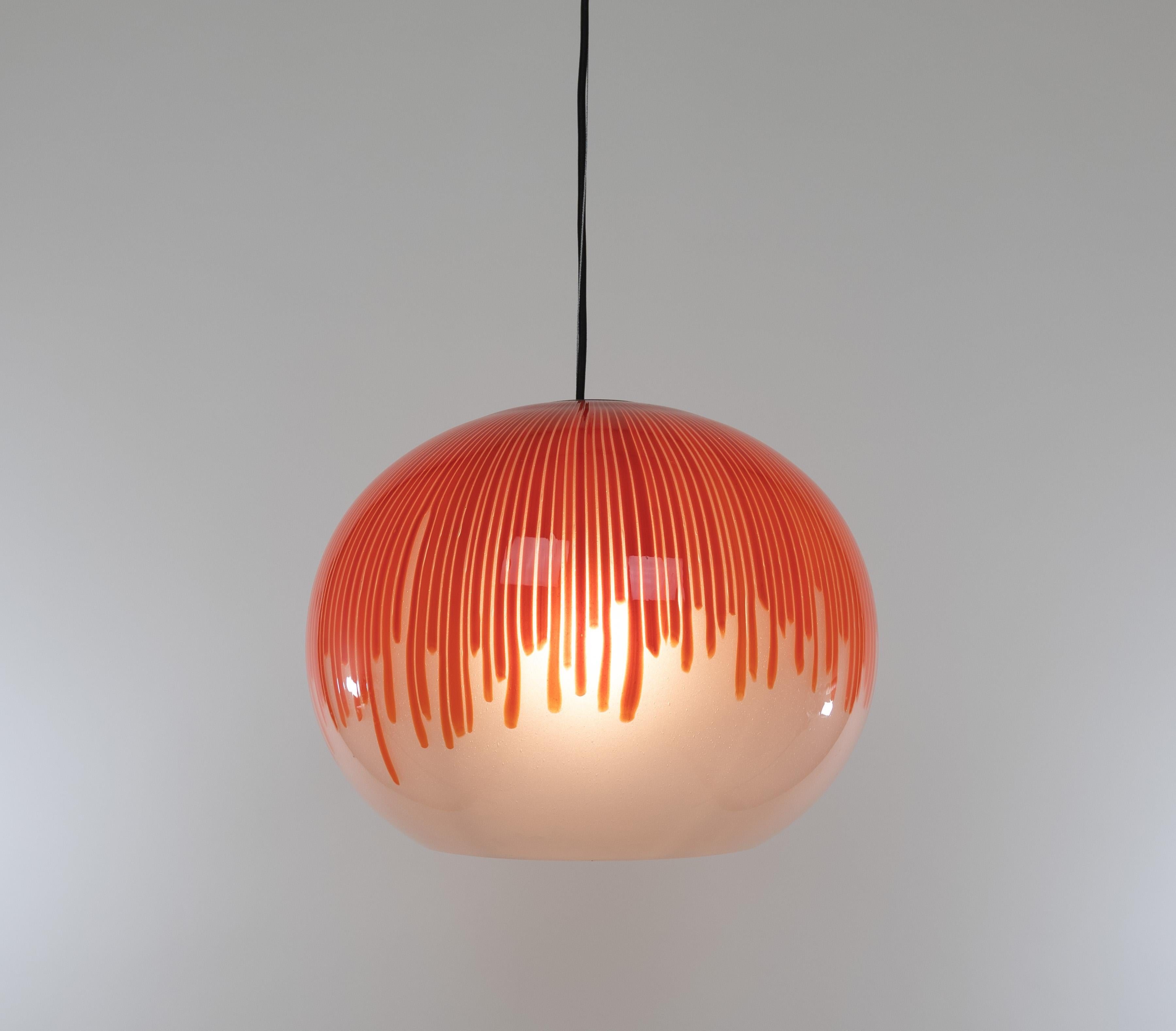 Anemone Murano-Glas-Hängeleuchte von Ludovico Diaz de Santillana für Venini, 1970er Jahre (Moderne der Mitte des Jahrhunderts) im Angebot