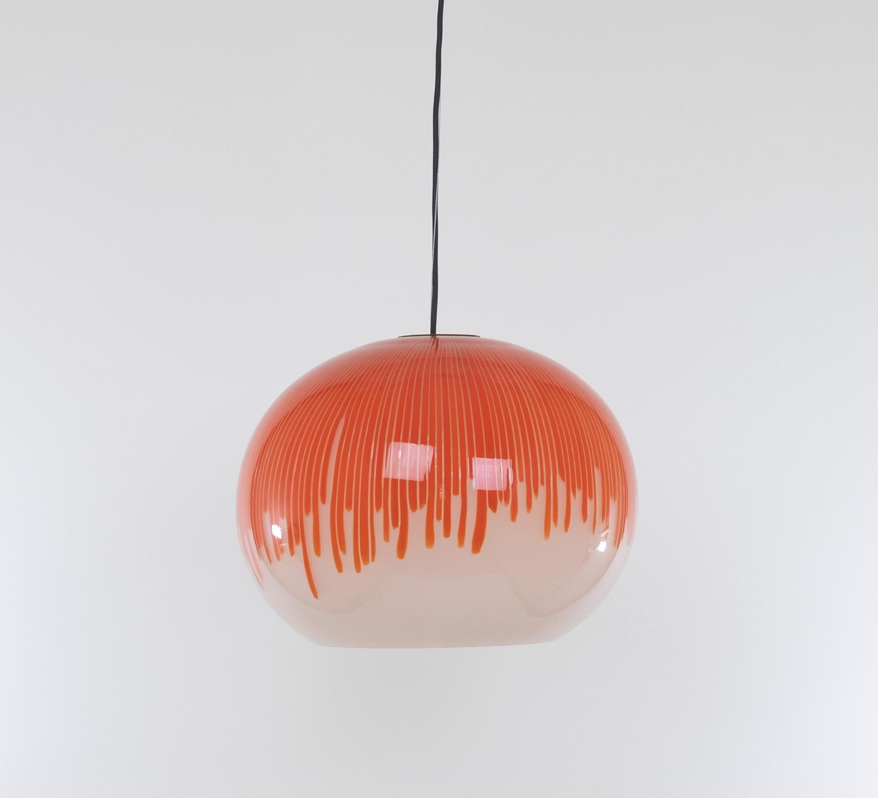 Anemone Murano-Glas-Hängeleuchte von Ludovico Diaz de Santillana für Venini, 1970er Jahre (Ende des 20. Jahrhunderts) im Angebot