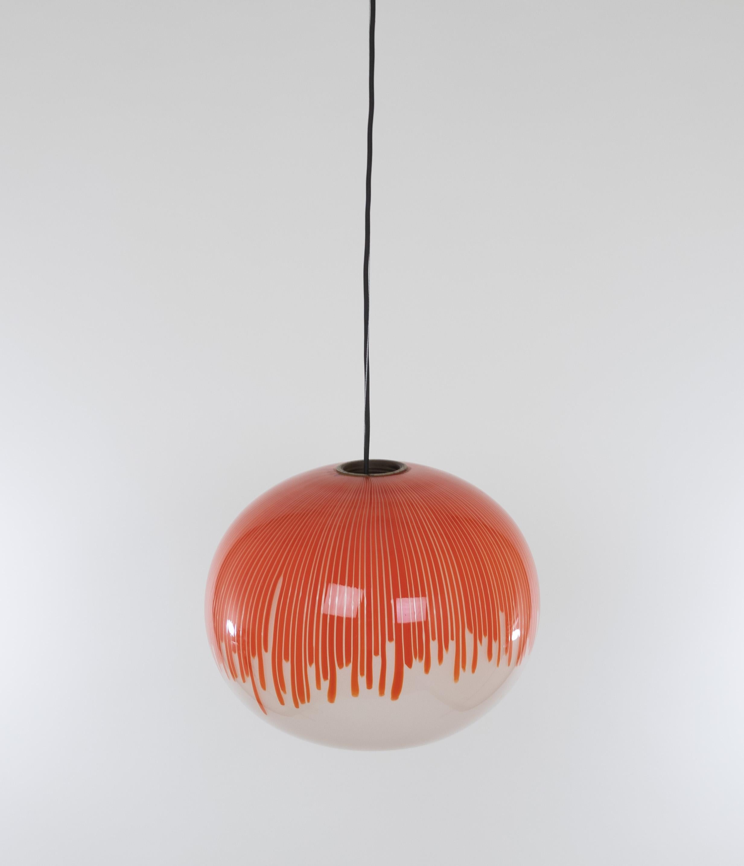 Anemone Murano-Glas-Hängeleuchte von Ludovico Diaz de Santillana für Venini, 1970er Jahre (Metall) im Angebot