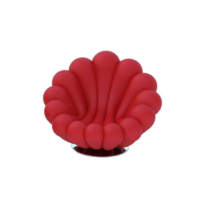 Anemone Red Armchair by Giancarlo Zema for Giovannetti For Sale