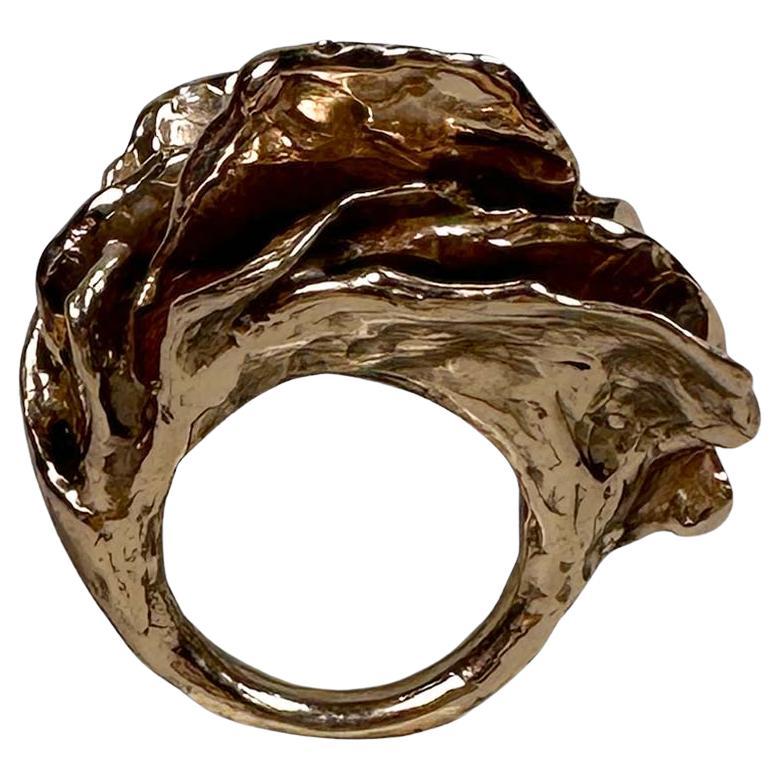 Anemonen-Skulptur-Ring aus Bronze von Lo Studiolo Genève im Angebot