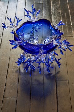 Anemone Shape Ultra Marine Blue Vase by Emilie Lemardeley