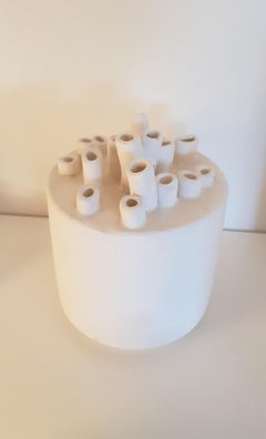 "Anemone Vase ii", Opaque White Ceramic Table Lamp