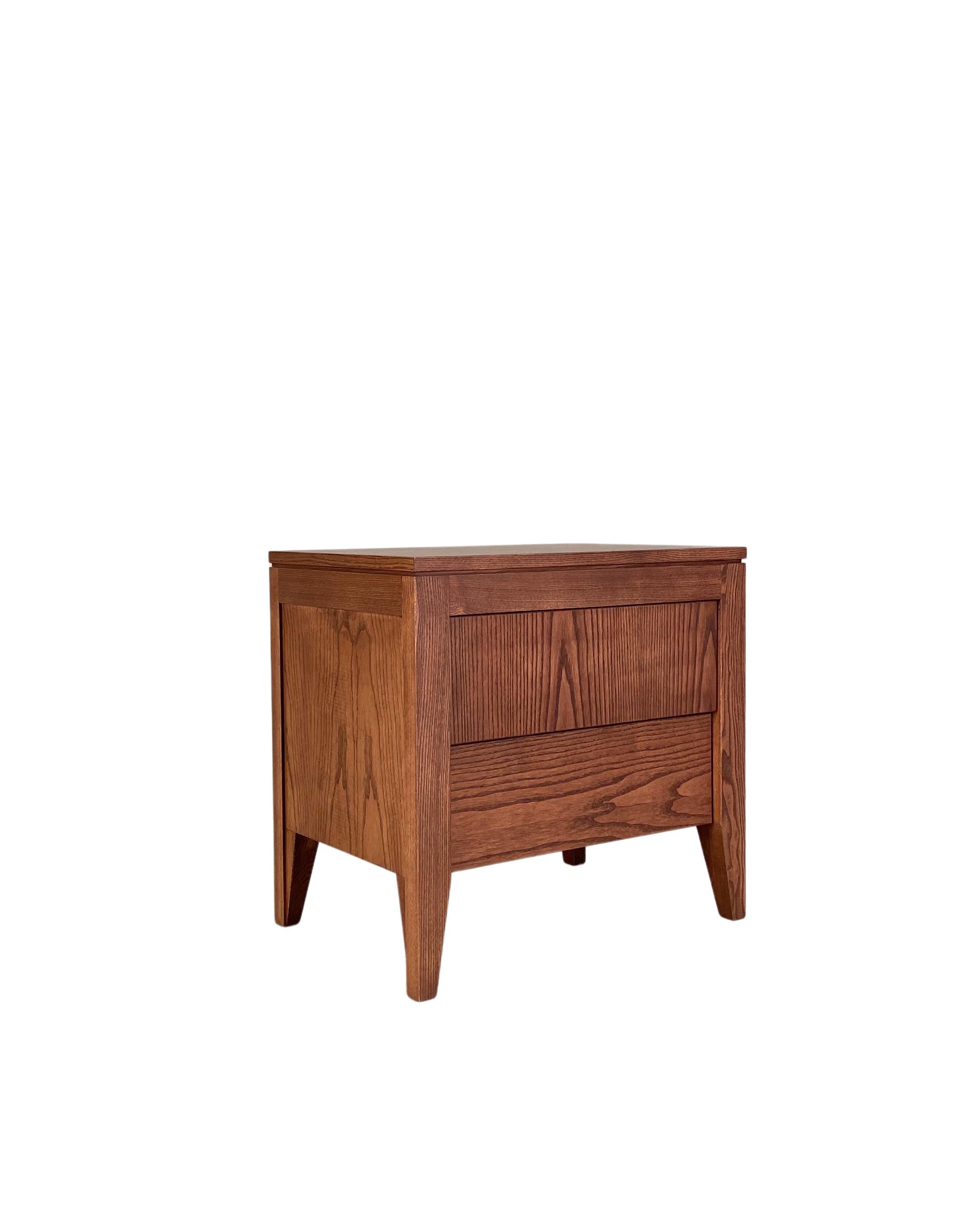 Mid-Century Modern Anerio Bedside Table, Made of Canaletto Walnut Wood For Sale