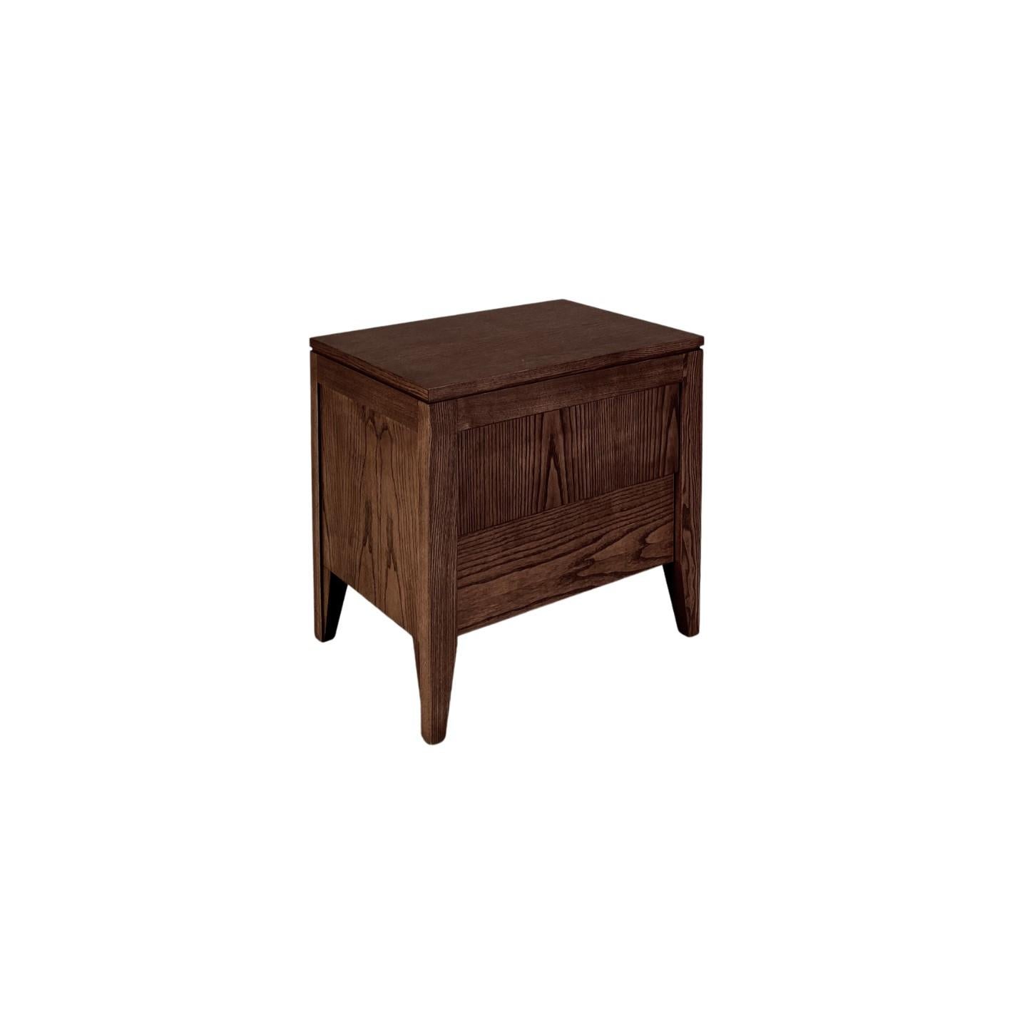 Mid-Century Modern Anerio Bedside Table, Made of Canaletto Walnut Wood For Sale