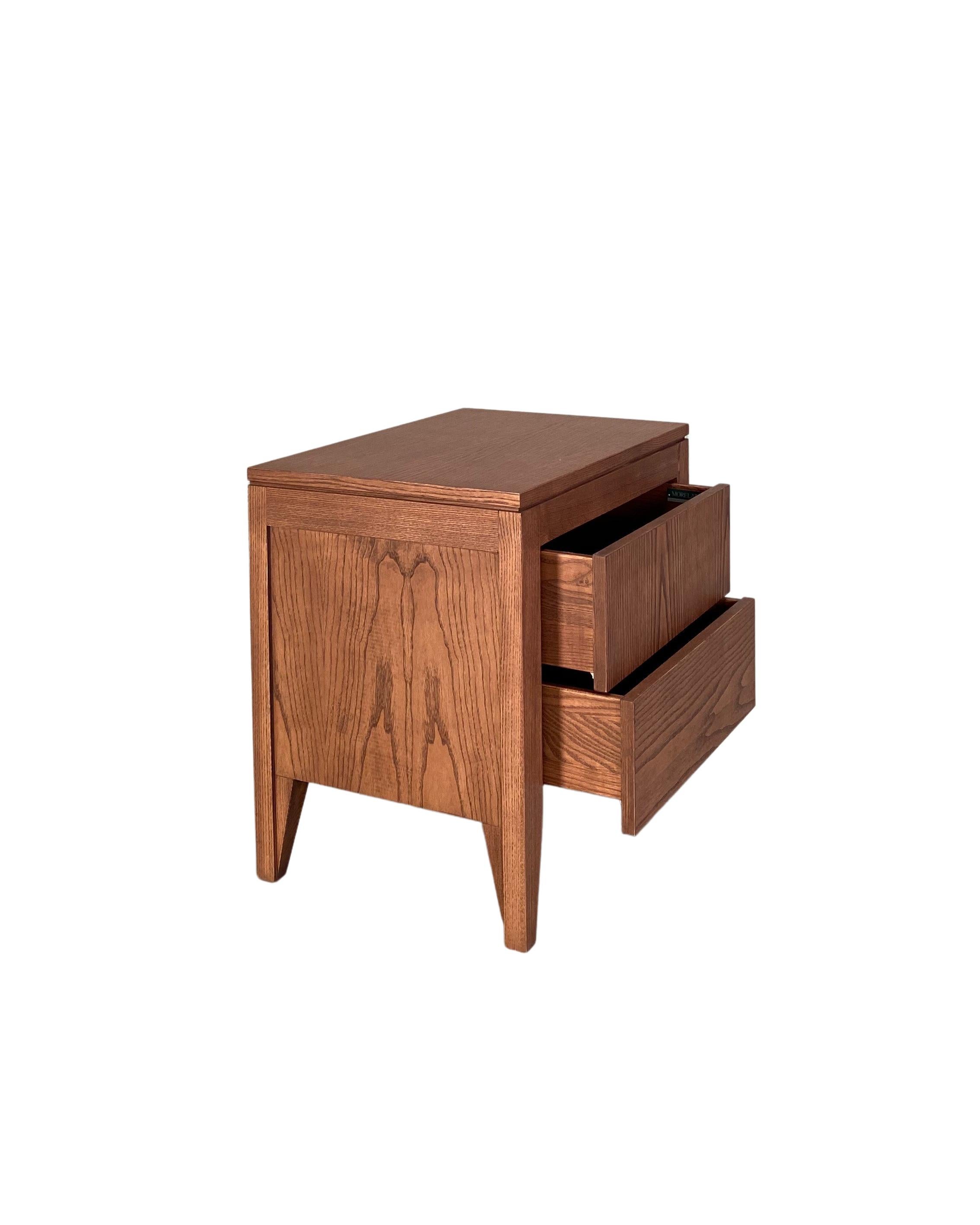 Italian Anerio Bedside Table, Made of Canaletto Walnut Wood For Sale