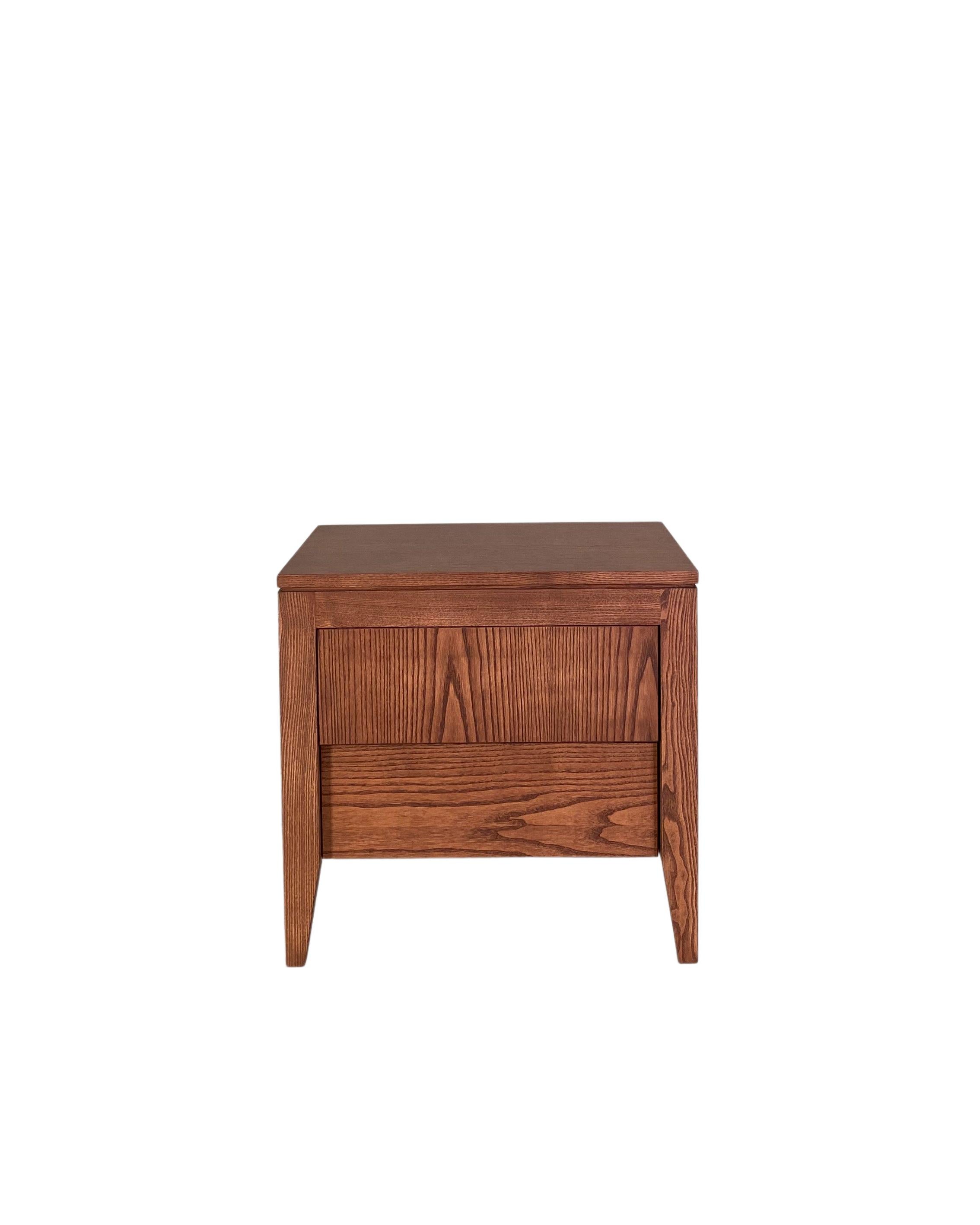 Contemporary Anerio Bedside Table, Made of Canaletto Walnut Wood For Sale