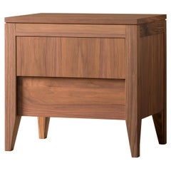 Anerio Bedside Table, Made of Canaletto Walnut Wood
