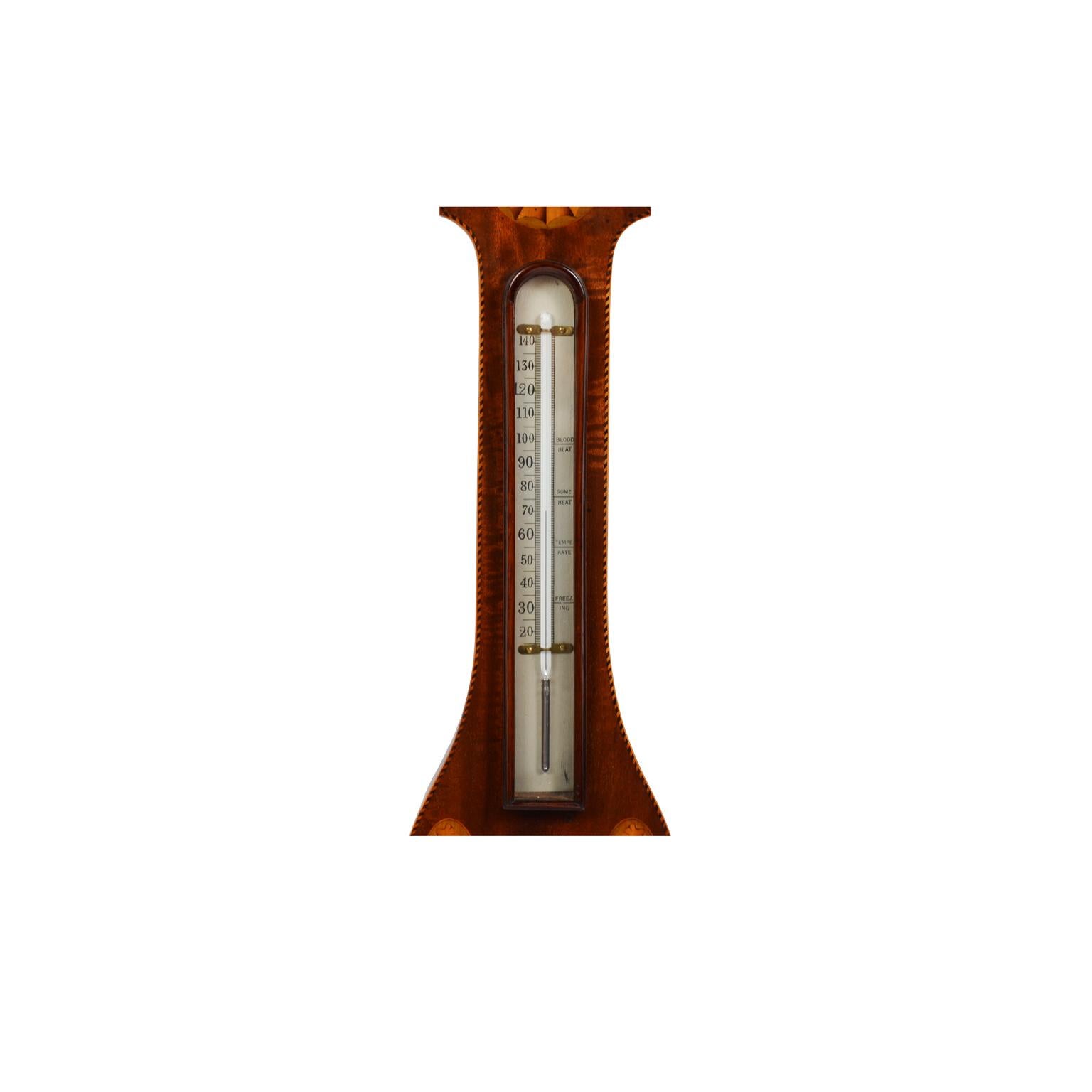 1930s Aneroid Mahogany Barometer Antique  Forecast Instrument Weather Measure 1