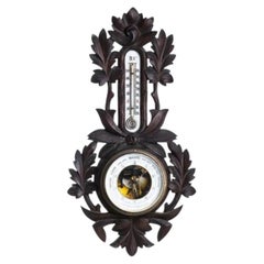 Aneroid barometer with thermometer - 19th century