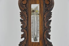 Aneroid Barometer, Decorative Barometer, Carved Oak Barometer, 1890, H25