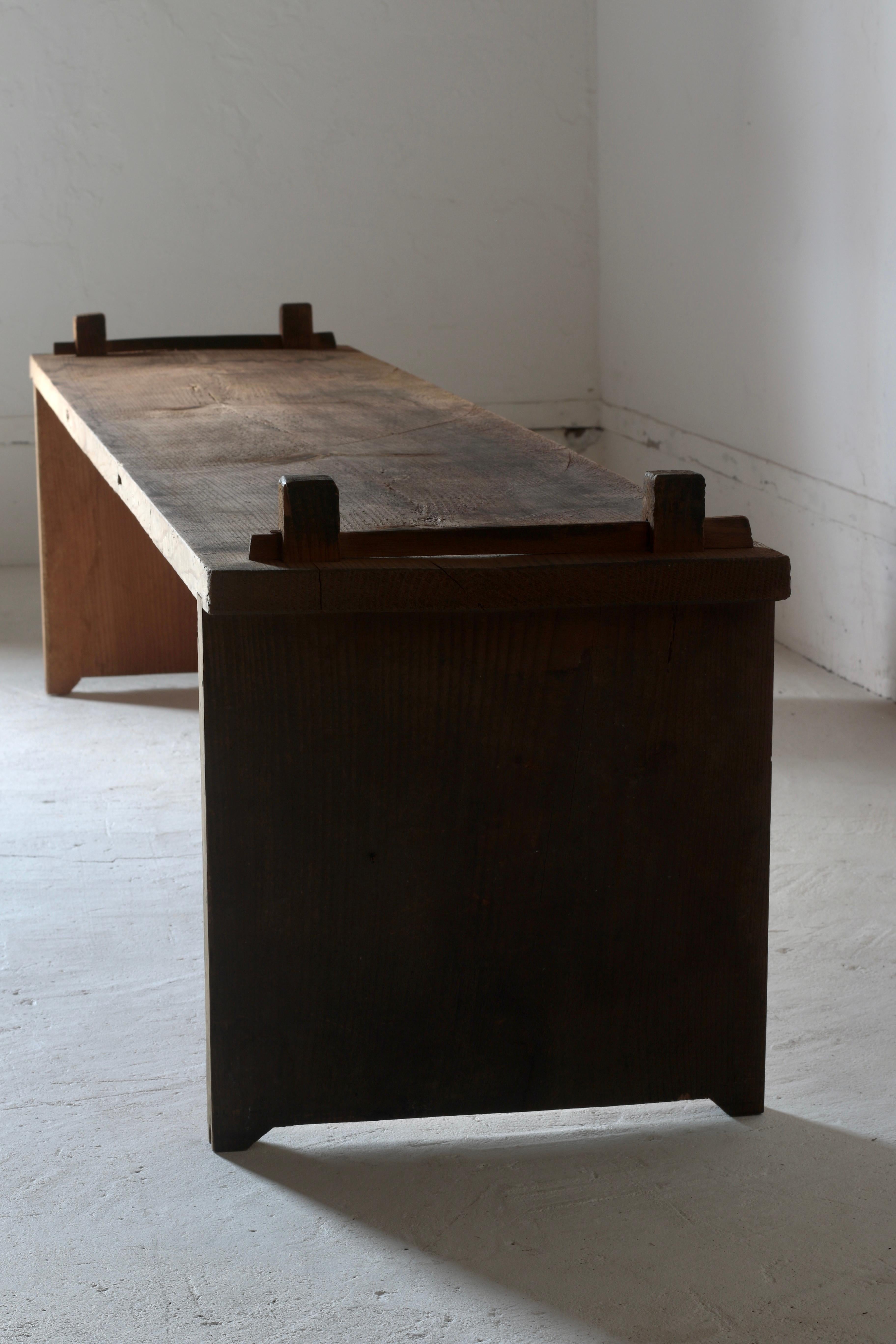 Japanese Antique Large Low Table / Sofa Table / 1868-1912s Primitive Wabi-sabi 5