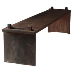 Japanischer antiker großer niedriger Tisch / Sofatisch / 1868-1912er primitiver Wabi-sabi