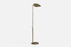 Aneta, Adjustable Floor Lamp, Brass, Sweden, 1980s
