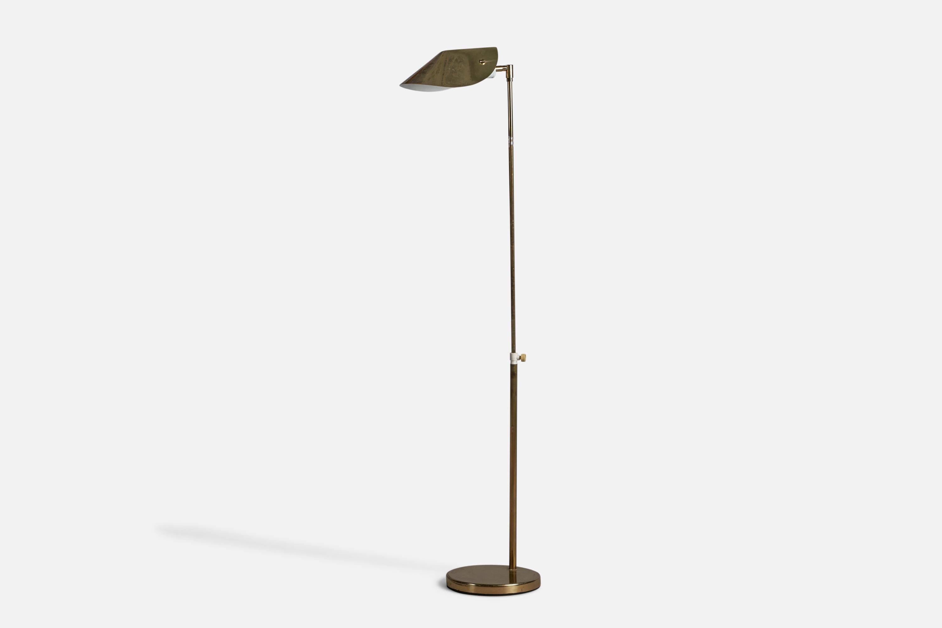 Post-Modern Aneta, Adjustable Floor Lamp, Brass, Sweden, 1980s For Sale