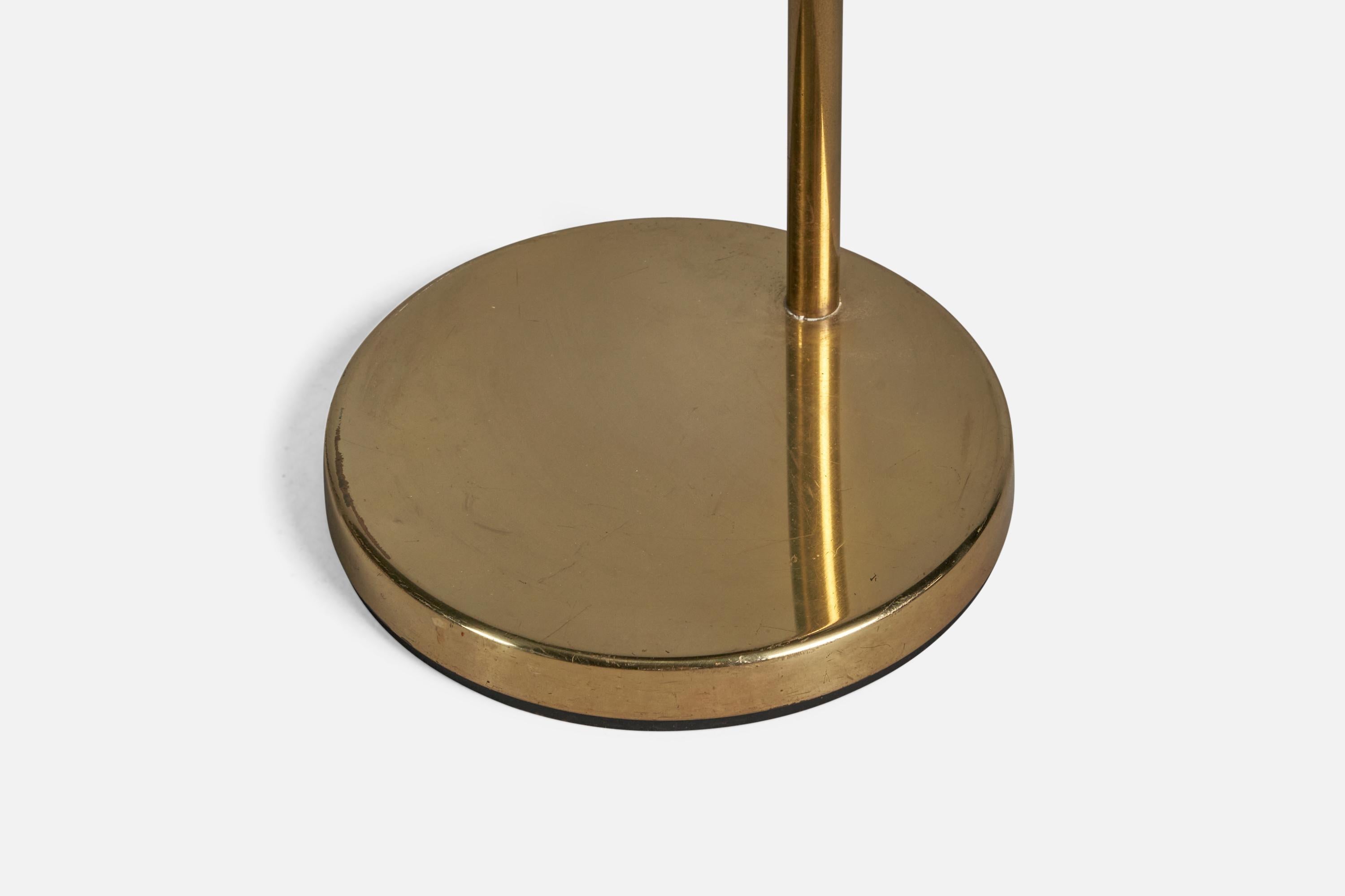 Aneta, Adjustable Floor Lamp, Brass, Sweden, 1980s In Good Condition For Sale In High Point, NC