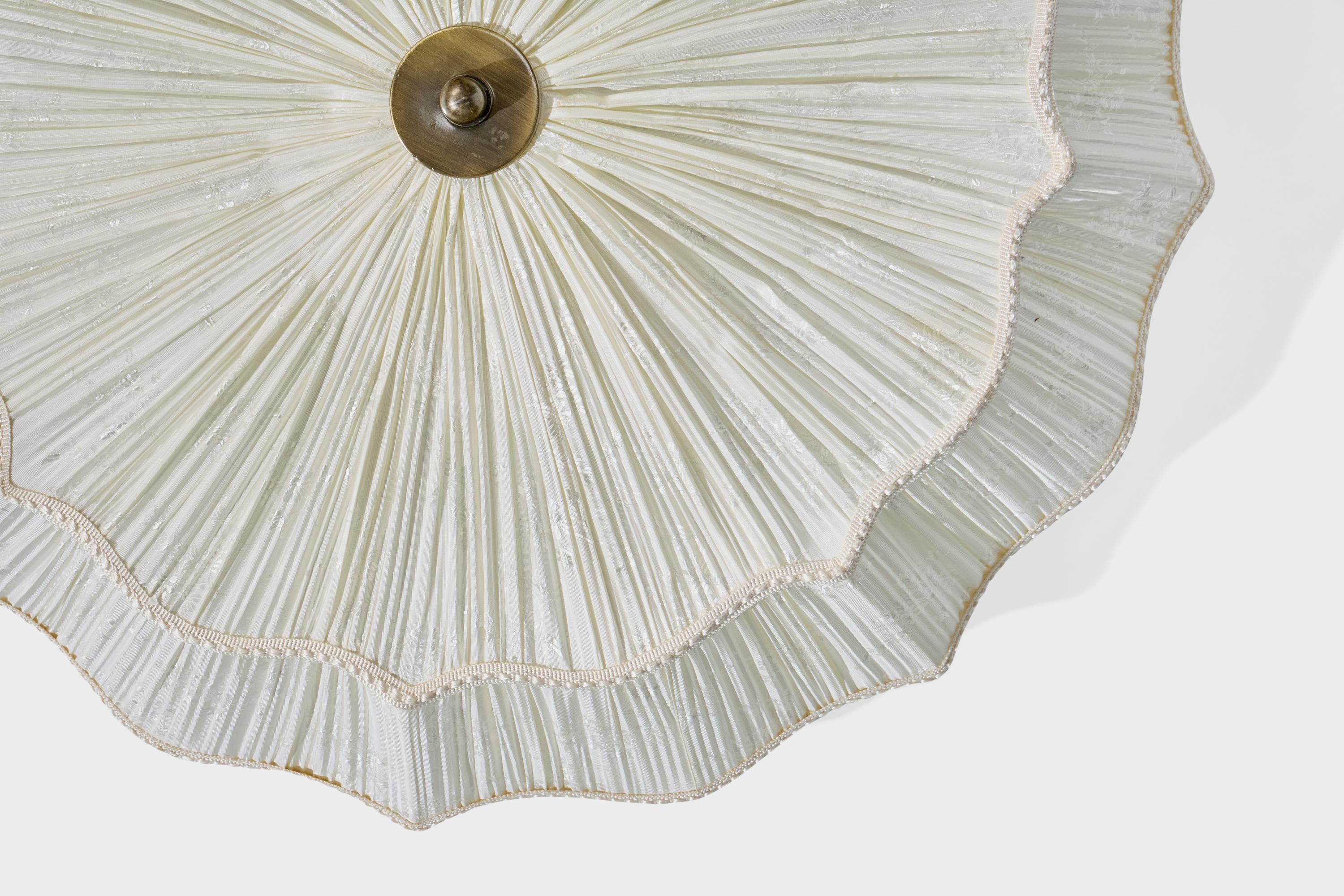 Late 20th Century Aneta, Flush Mount, Fabric, Brass, Sweden, 1990s For Sale