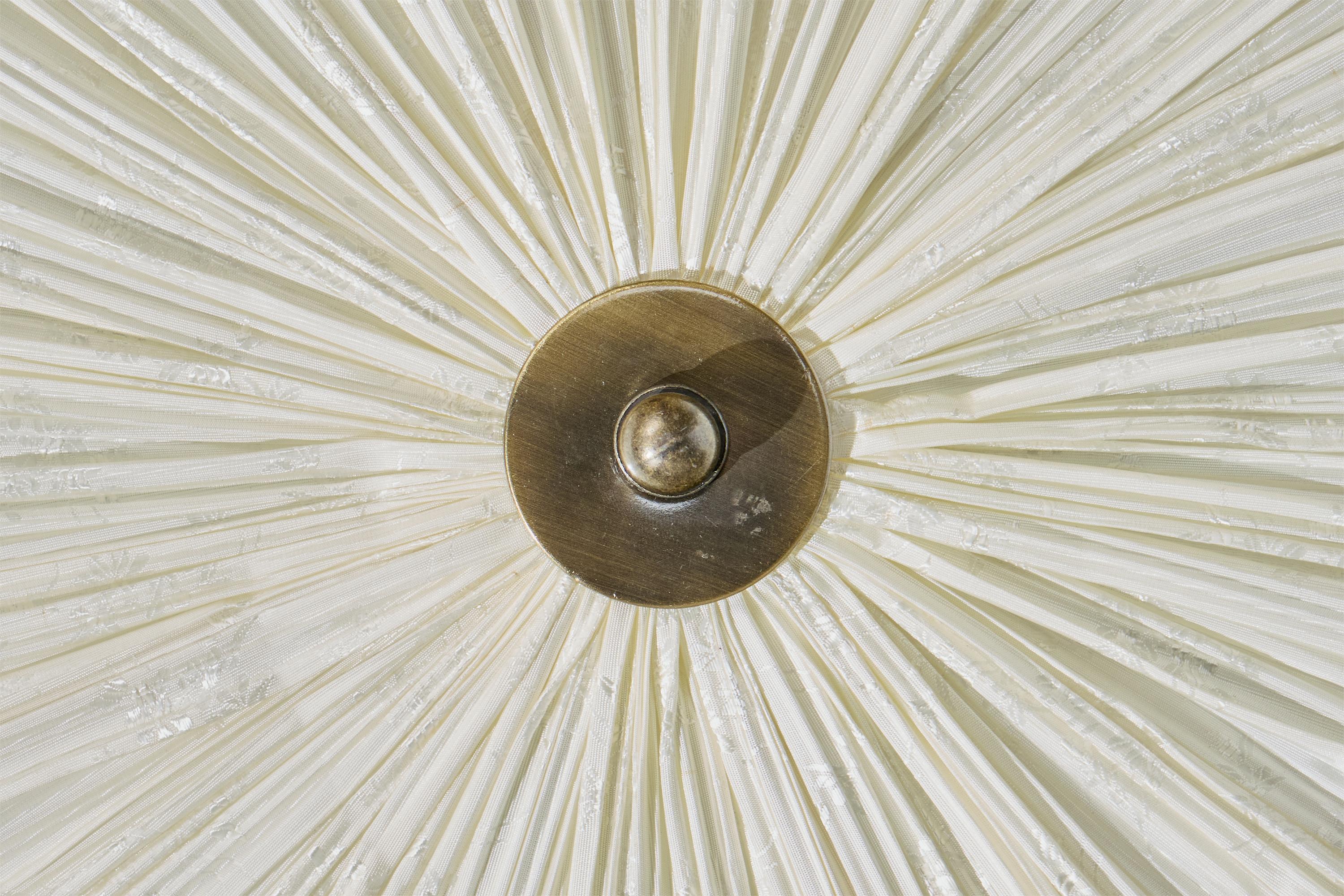 Aneta, Flush Mount, Fabric, Brass, Sweden, 1990s For Sale 2