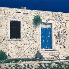 Greek Cottage -  Handmade Linocut,  Limited Edition 6/11