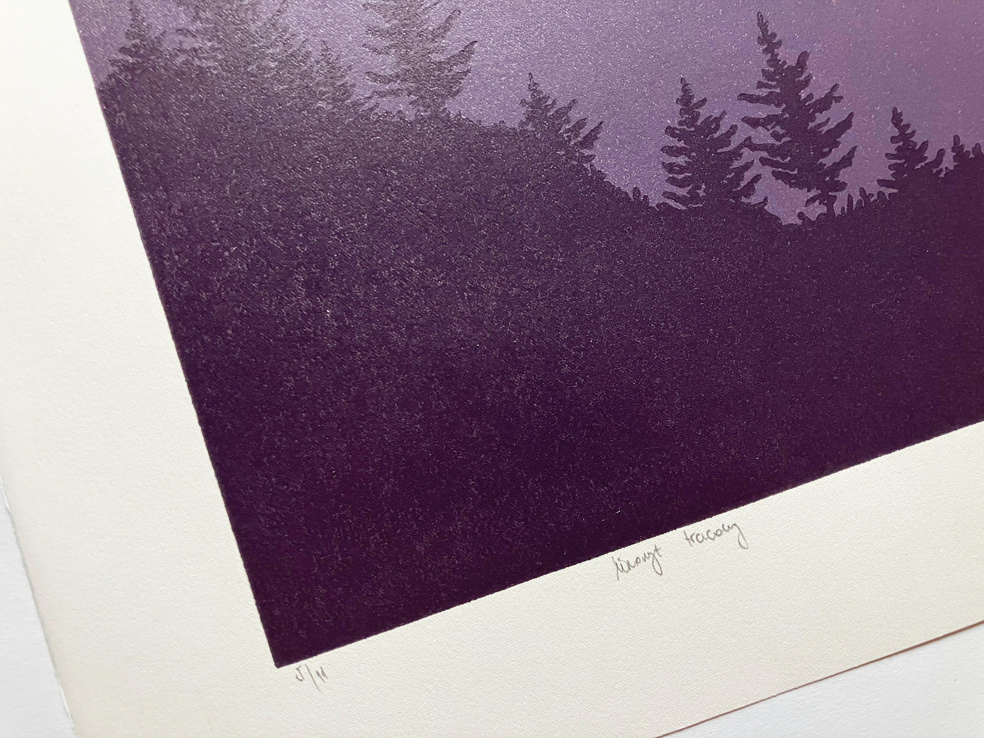 Le mie montagne, Pace, Sollievo, Vuoto e Silenzio - Linocut, Stampa Unica 5/11 - Print Contemporaneo di Aneta Szoltis-Mencina