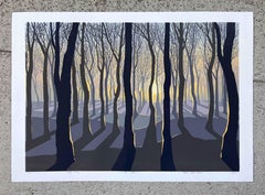 Towards The Sun -  Handmade ReductionLinocut,  Limited Edition Print Unique 2/13