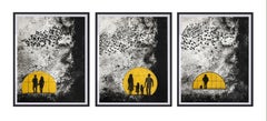 Unique 1/1 Art Print  - „A Short Story About Passing In Three Acts"  Triptych