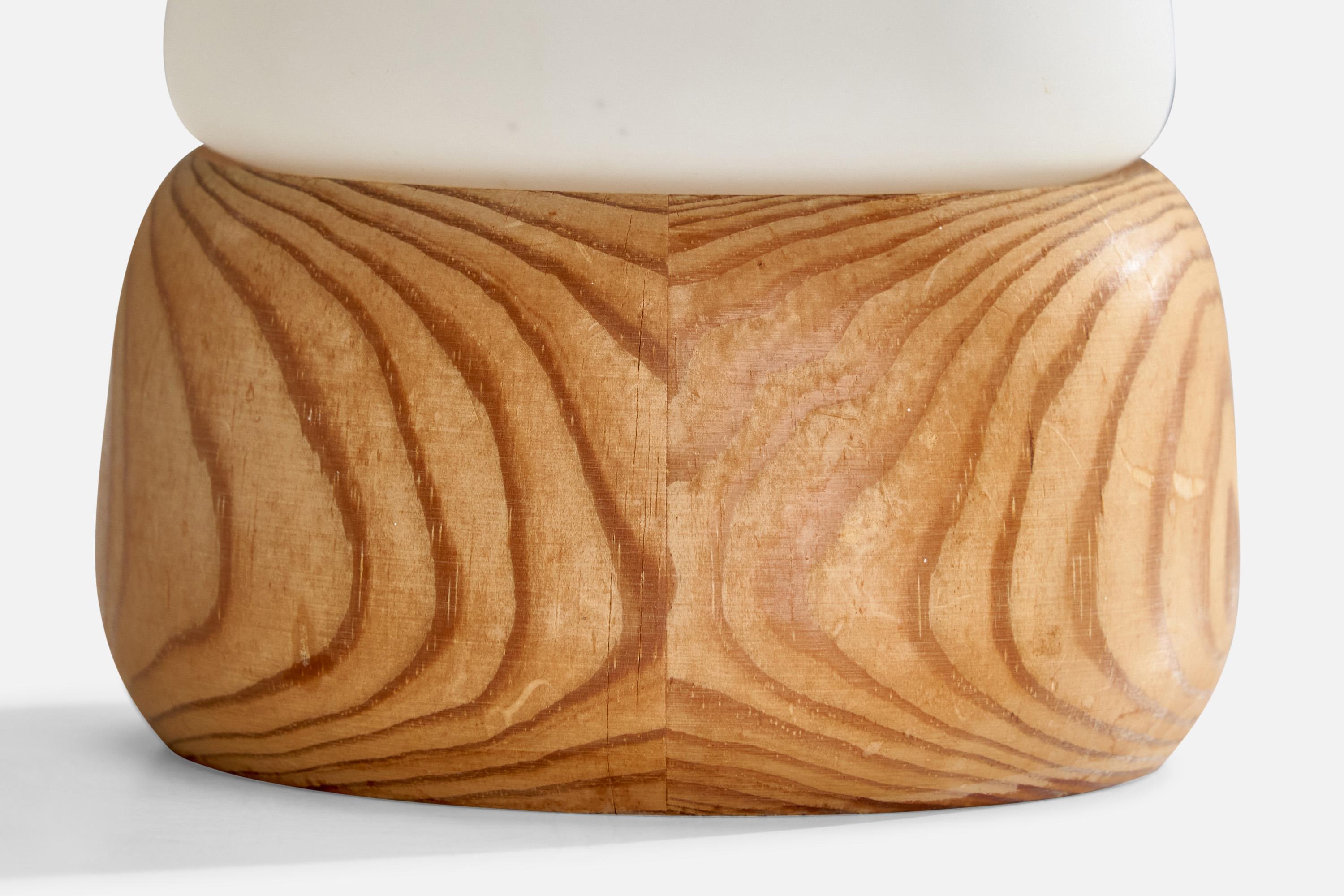 Aneta, lampe de bureau, pin, verre, Suède, 1970 État moyen - En vente à High Point, NC