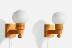 Aneta, Apliques, Pino, Vidrio, Suecia, 1970s