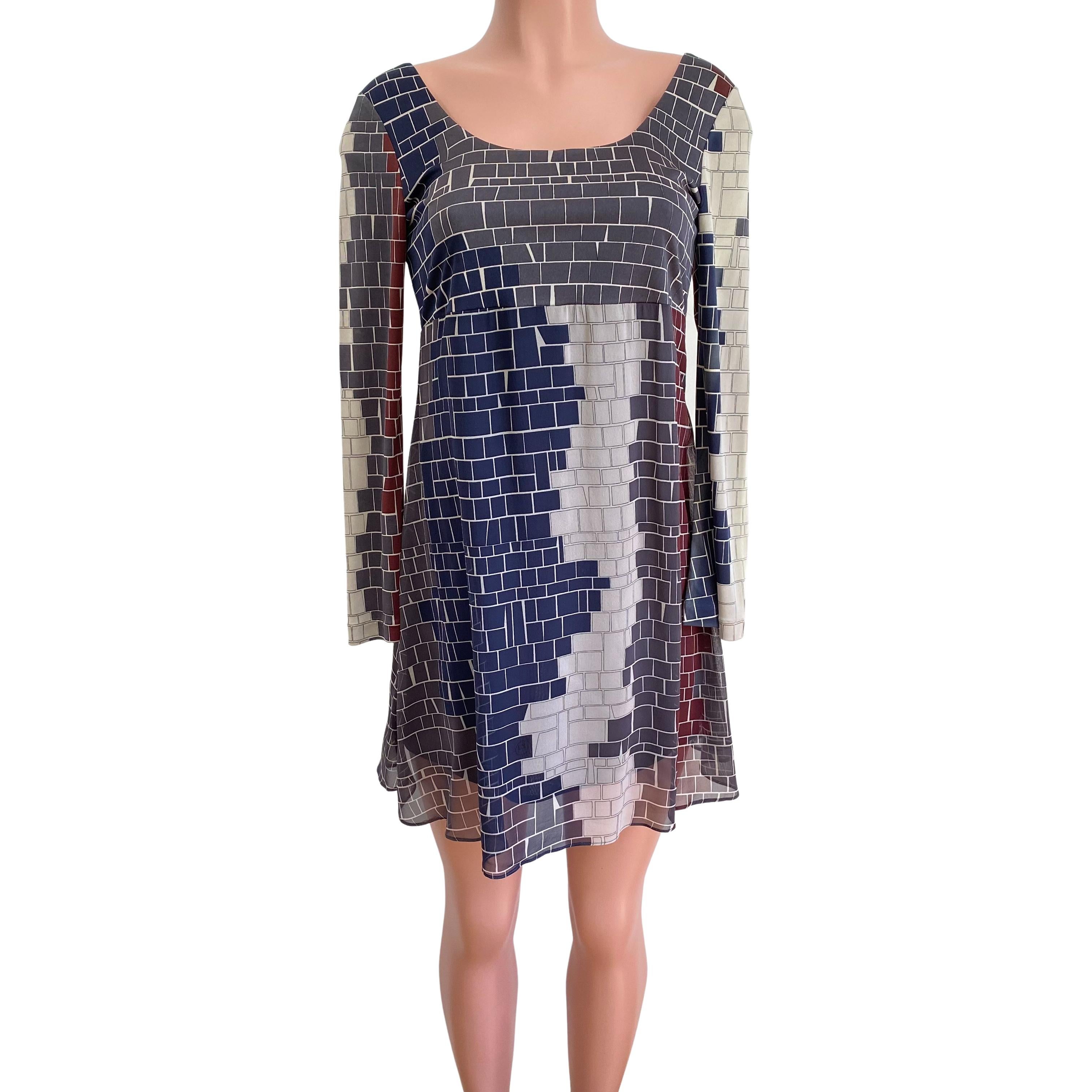 Mixed Media FLORA KUNG Printed Mini Silk Dress - NWT In New Condition For Sale In Boston, MA