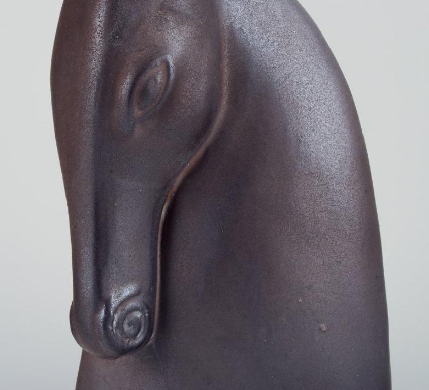 Glazed Anette Edmark, Swedish contemporary ceramic artist. Horse head. For Sale