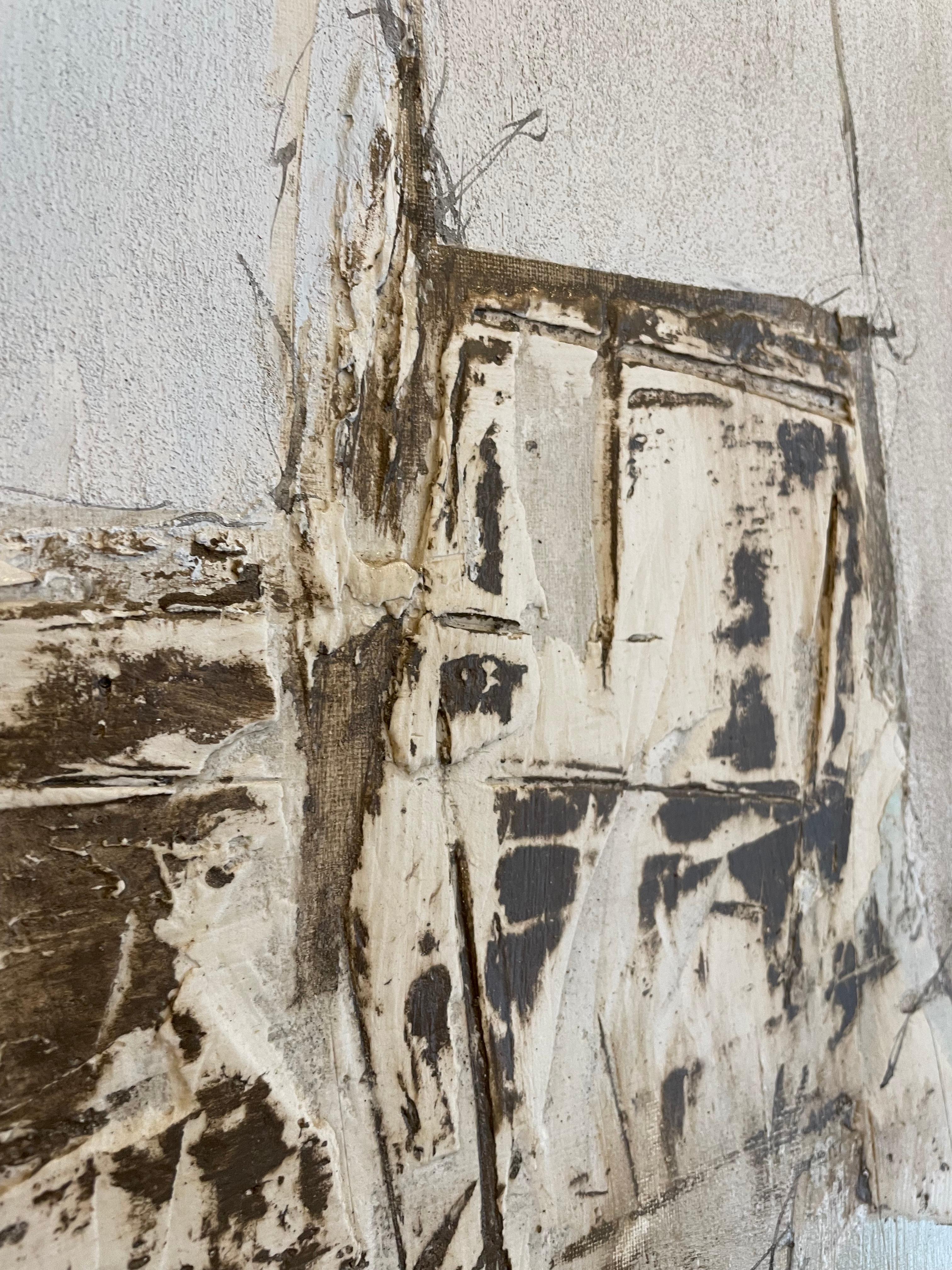 Großes zeitgenössisches blau-grünes strukturiertes Acrylgemälde von Anette Holmberg 2