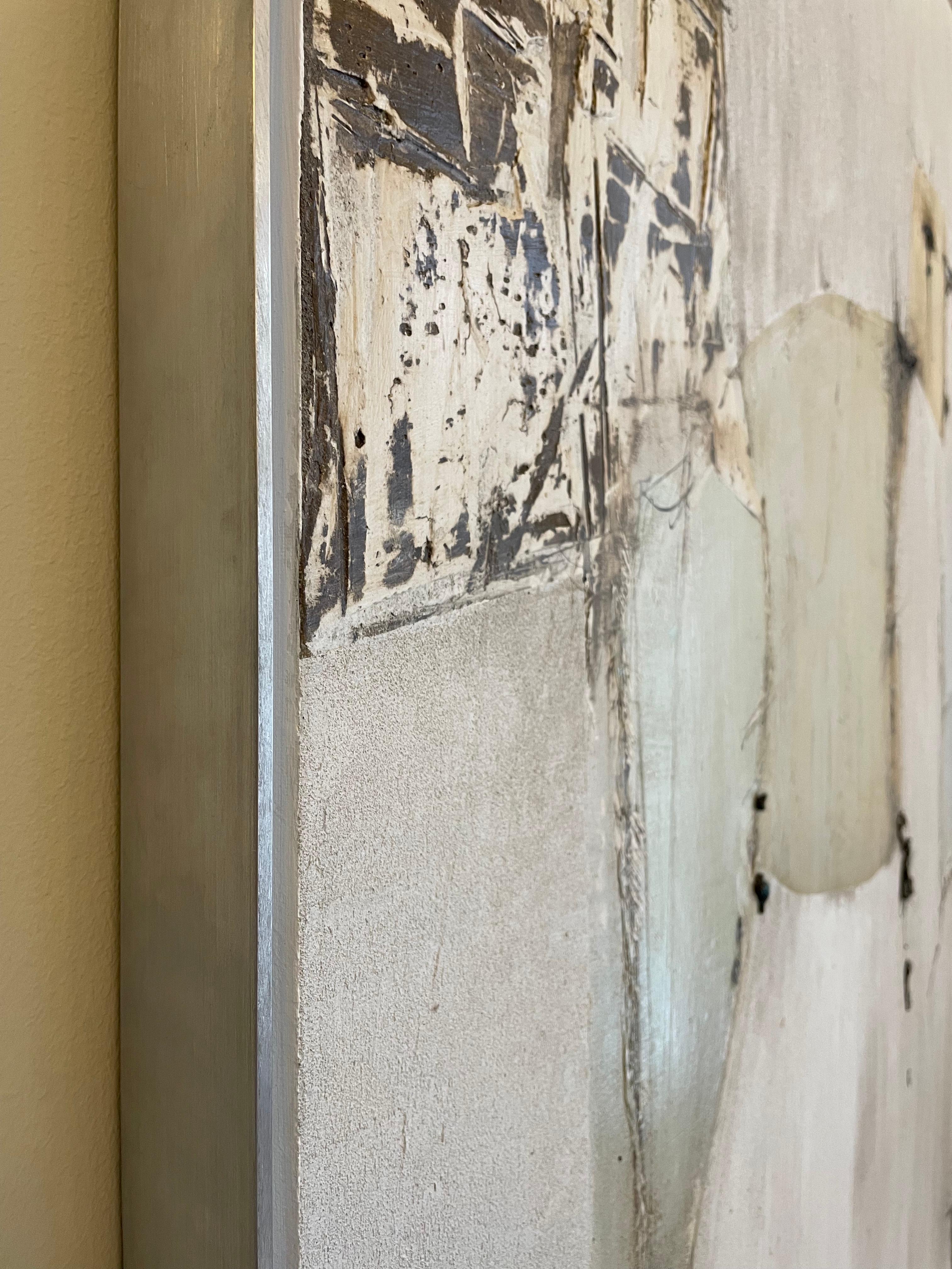 Großes zeitgenössisches blau-grünes strukturiertes Acrylgemälde von Anette Holmberg 7