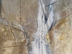 Large Sand And White Contemporary Textured Acrylic Painting By Anette Holmberg