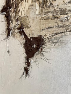 Grande peinture acrylique texturée contemporaine de supports mixtes d'Anette Holmberg