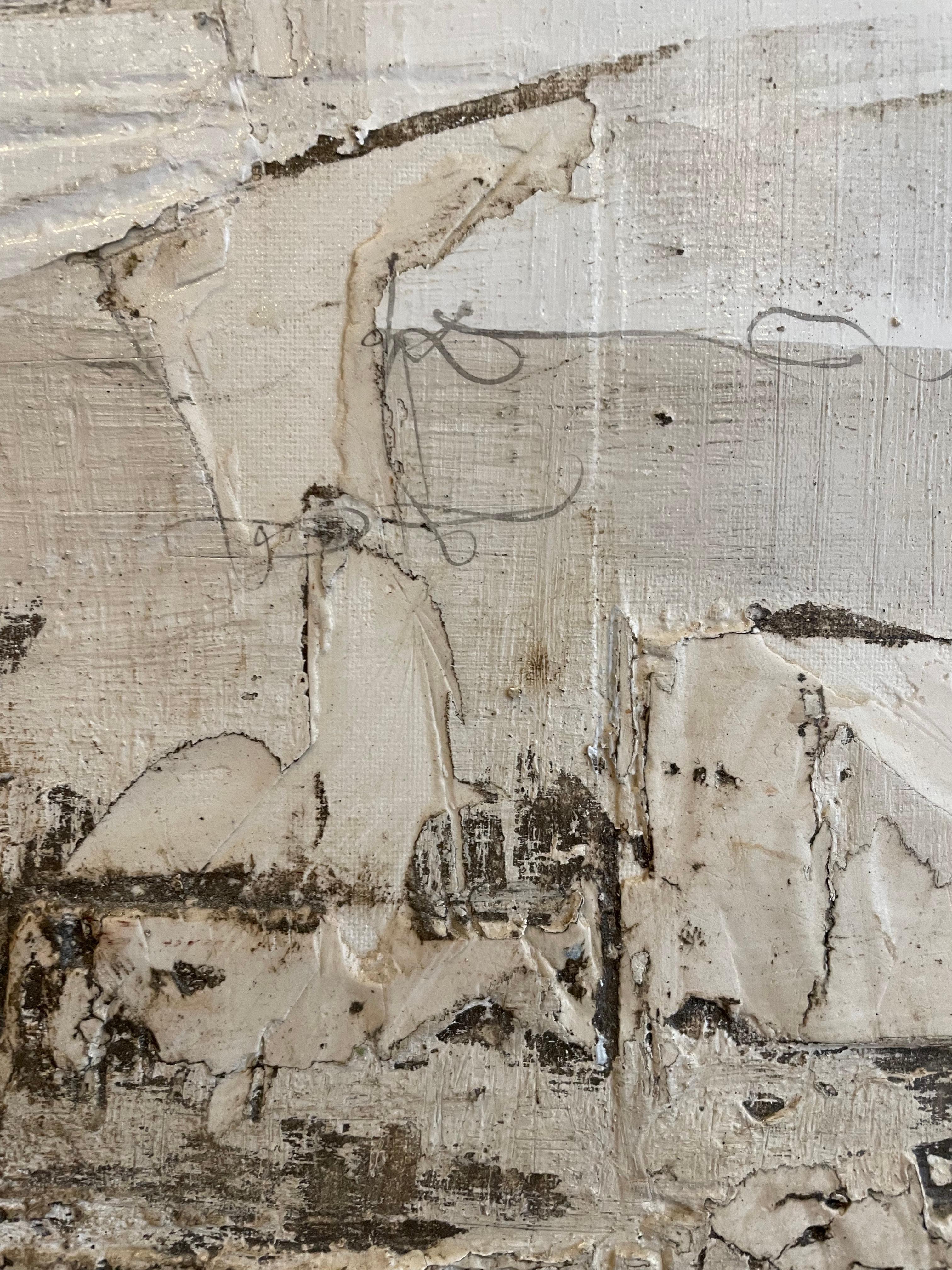 Pintura acrílica contemporánea de textura mixta grande de Anette Holmberg en venta 3