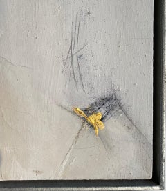 Large Contemporary White And Gold Textured Acrylic Painting By Anette Holmberg