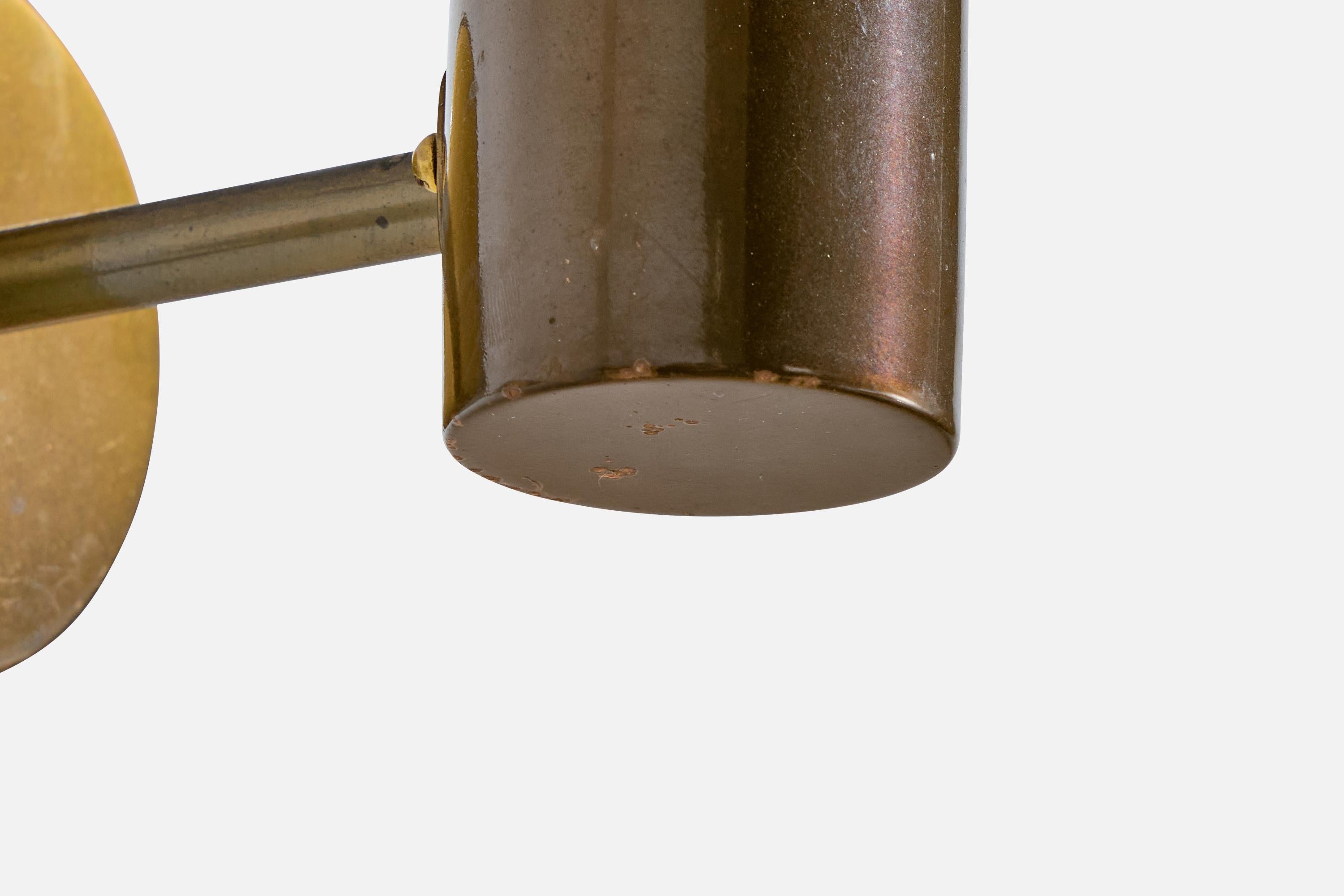 ANF, Wall Lights, Brass, Fabric, Sweden, 1960s 4