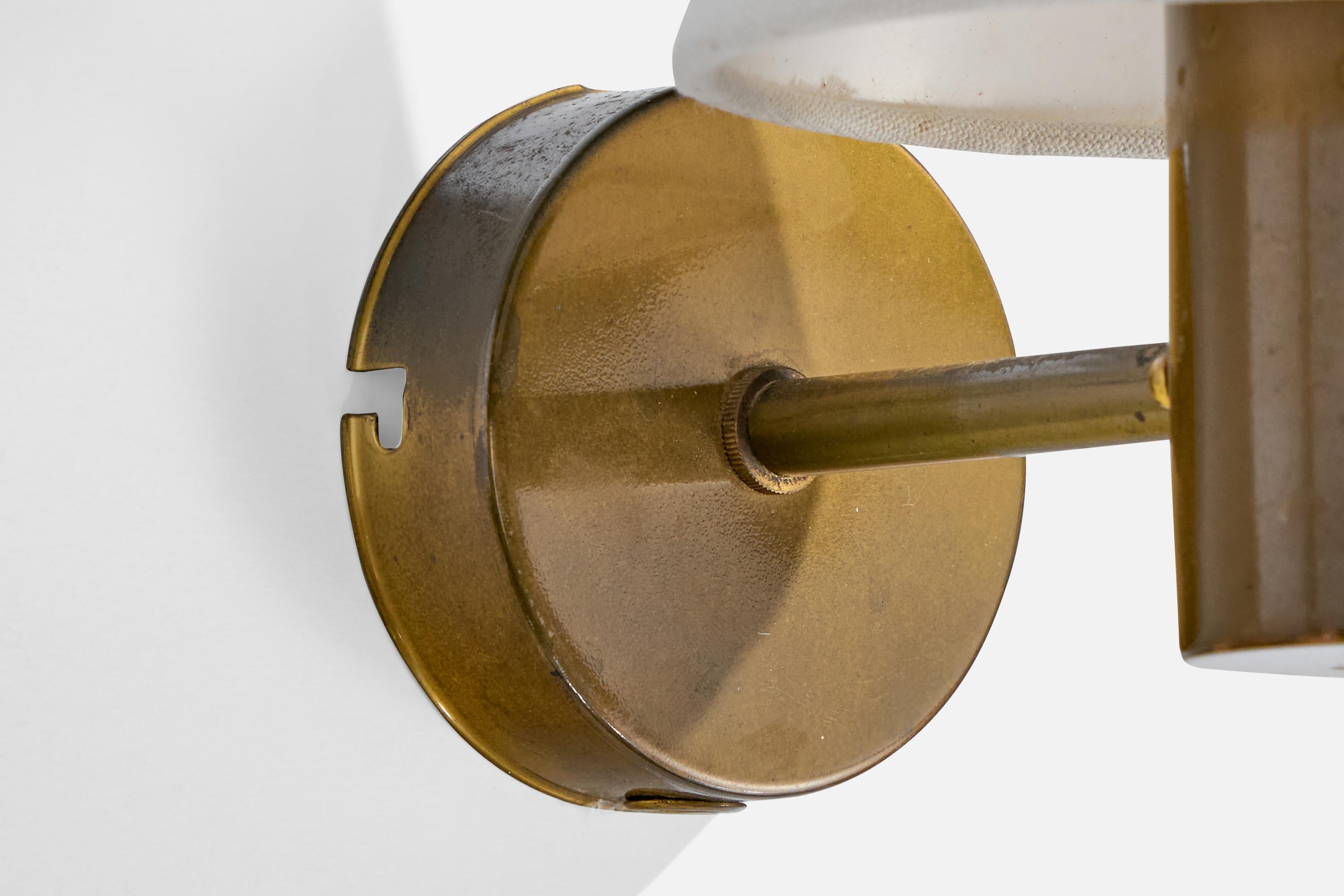 Mid-20th Century ANF, Wall Lights, Brass, Fabric, Sweden, 1960s