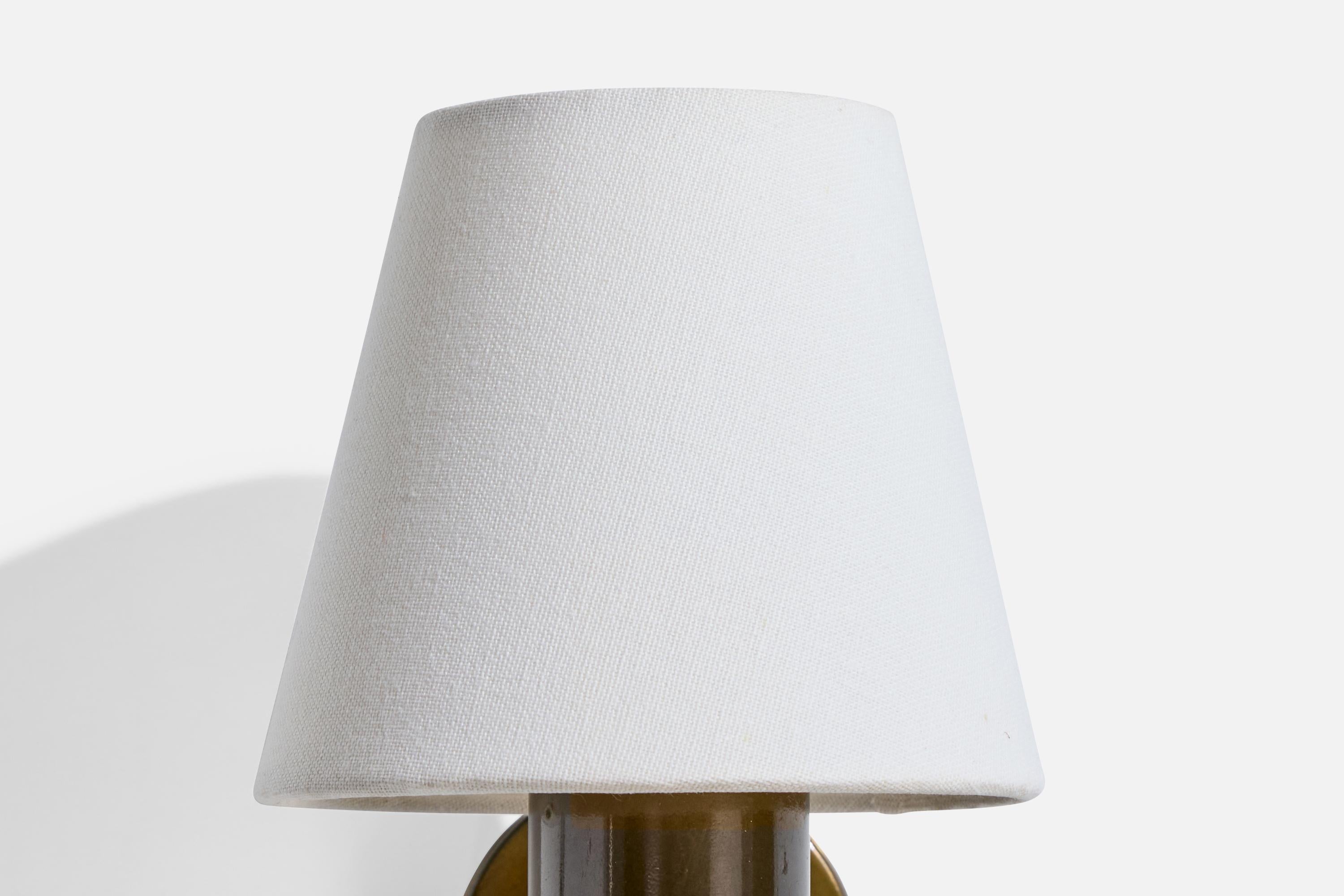 ANF, Wall Lights, Brass, Fabric, Sweden, 1960s 2