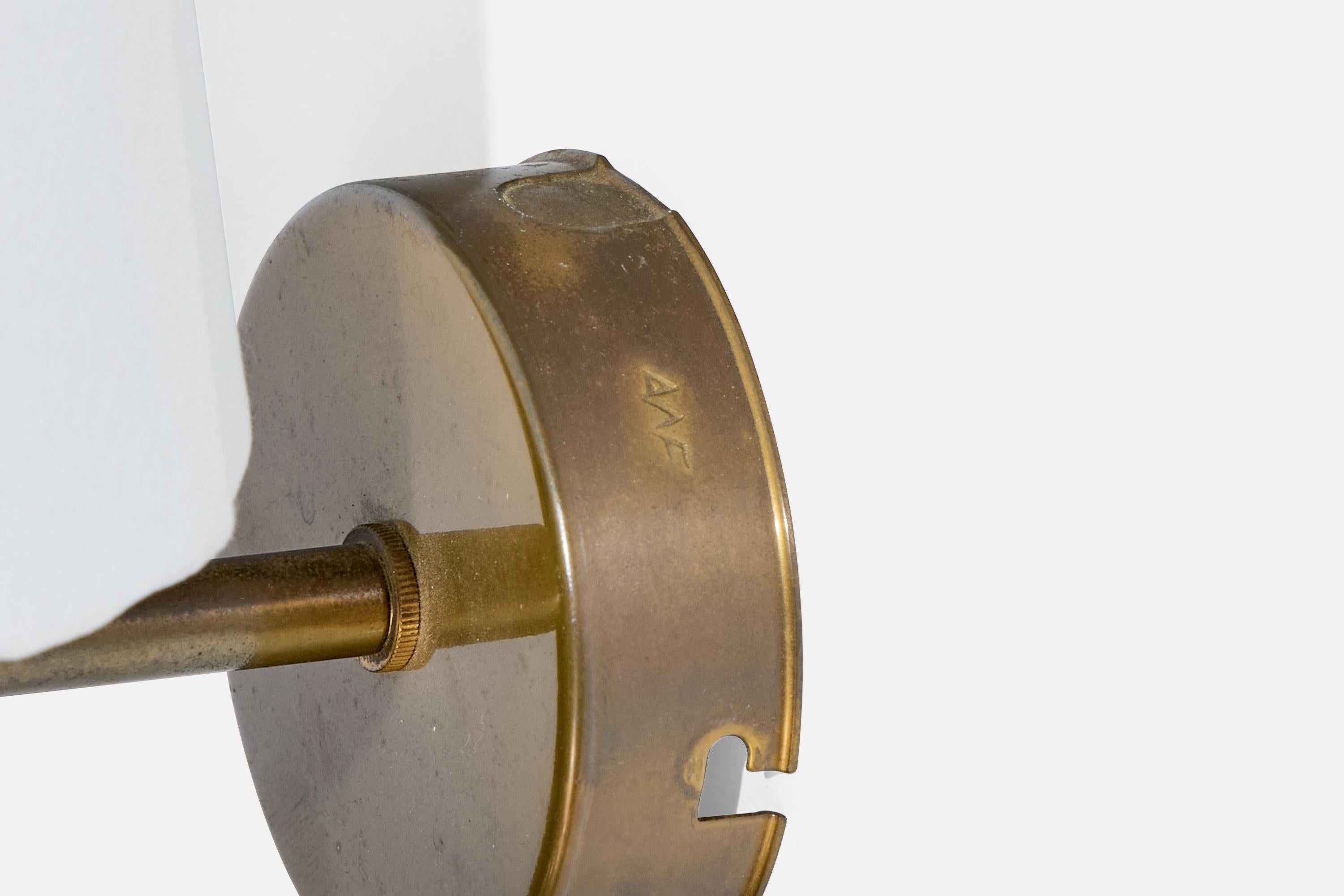 ANF, Wall Lights, Brass, Fabric, Sweden, 1960s 3