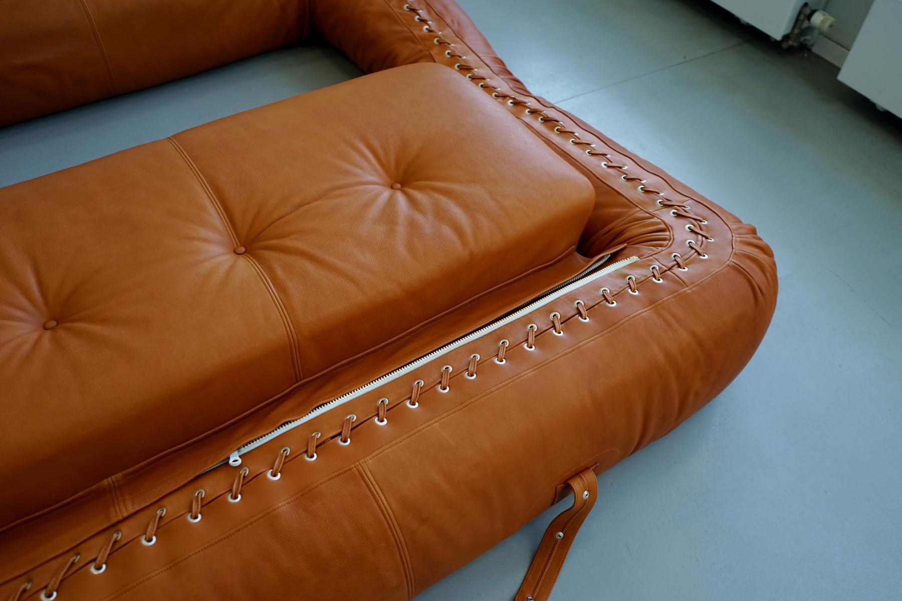 Anfibio by Alessandro Becchi, Giovannetti Italy Sofa Daybed Canapé Couch Leather In Excellent Condition In Telgte, DE