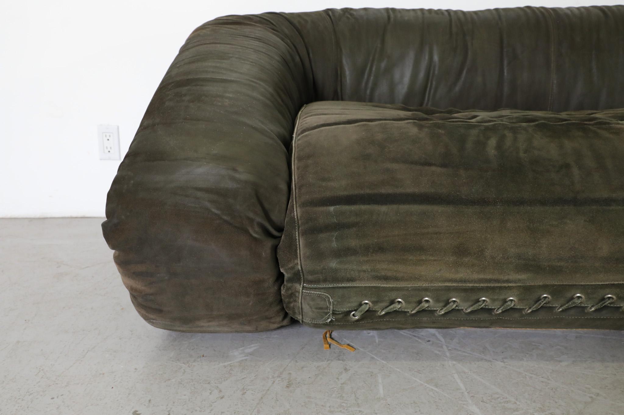 Anfibio Green Suede Sofabed by Alessandro Becchi for Giovanetti 8